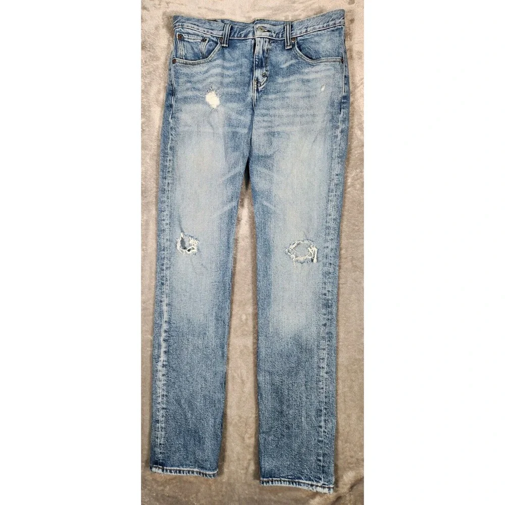 Levi's 511 Jeans Men's 32x33 (Tag 31X32) Distresse Skinny Cotton Blend‎ Blue